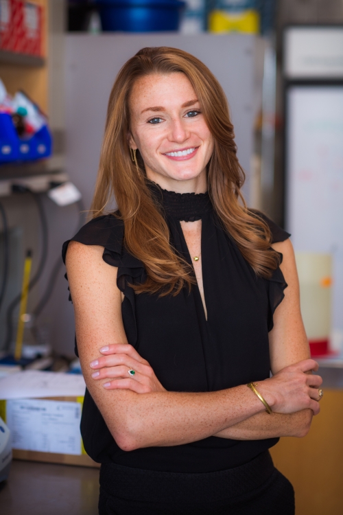 Kristin Knouse stands in the lab.