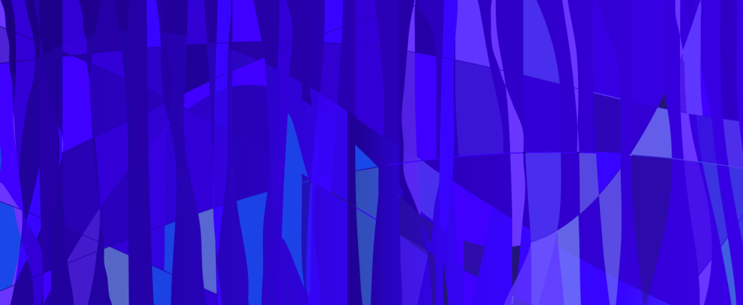 Banner of abstract shapes in medium blues